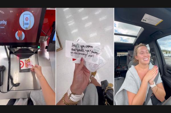 Bild 1 von 1: Das TikTok-Video der amerikanischen Influencerin Cecily Bauchmann ist Teil eines Social-Media-Trends: ?Charity Porn? generiert mit gekonnt inszenierten guten Taten Aufrufe.