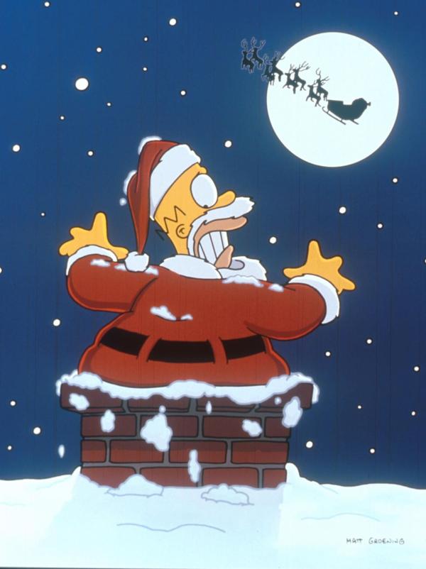 Bild 1 von 9: Homer nimmt einen Nebenjob als Weihnachtsmann an, damit er seine Familie mit Geschenken zu Weihnachten überraschen kann.