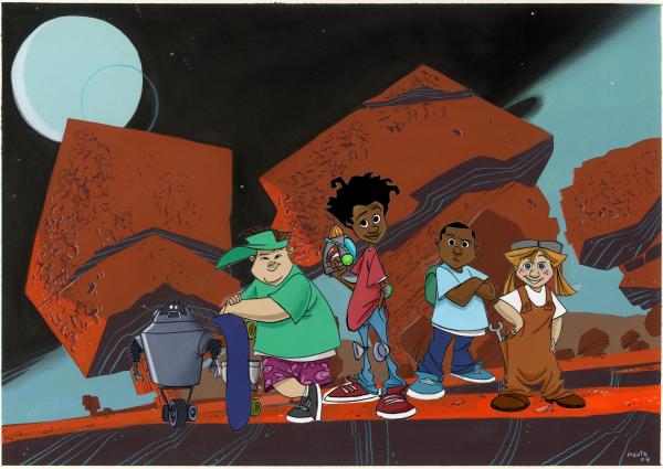 Bild 1 von 4: Justin, Nate, Jubei und Ricki landen in einem digitalen Paralleluniversum. Auf der Suche nach dem Ausgang erleben sie viele gefährliche Abenteuer und müssen gegen Bösewichte kämpfen.