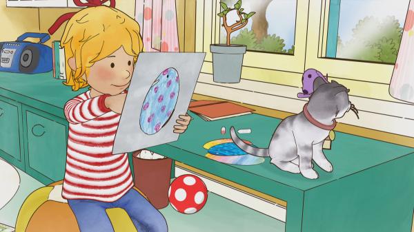 Bild 1 von 11: Bald ist Ostern. Conni bastelt ihr Oster-Fensterbild.