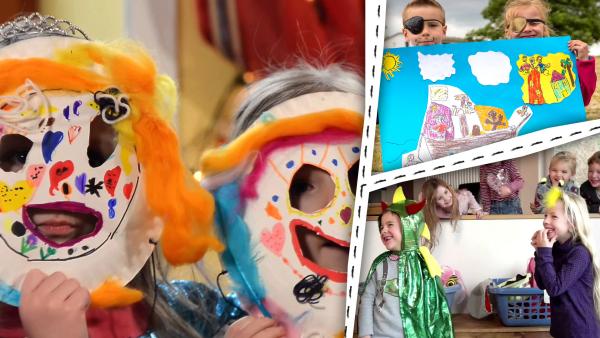 Bild 1 von 2: Bunte Verkleidungen und Masken zu Karneval