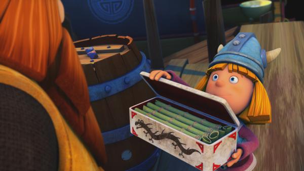 Bild 1 von 6: Wickie hat geheimnisvolle Bambusstäbe gekauft.