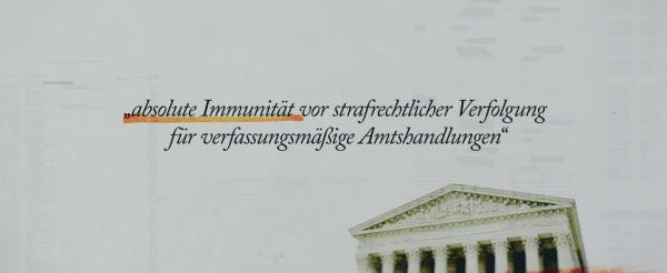 Bild 1 von 19: Im Bild: Grafik zu einer Entscheidung des Supreme Court über die Immunität des US-Präsidenten.