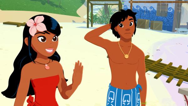 Bild 1 von 4: Timeti (l.) hat von dem Schamanen Ramana den Rat erhalten, sich um Inapo (r.) zu kümmern. Der benimmt sich in jüngster Zeit merkwürdig.