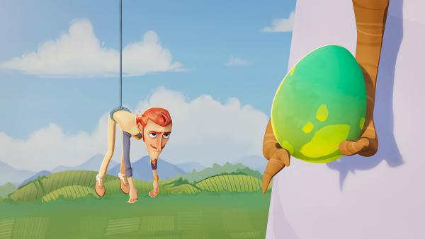 Bild 1 von 3: Monty befindet sich in einer misslichen Lage.© KiKA/MACK Magic/Der Kinderkanal von ARD und ZDF, 2025- Honorarfreie Verwendung gemäß AGB im redaktionellen Zusammenhang mit genannter Sendung bei Nennung \