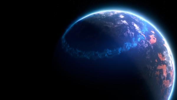 Bild 1 von 3: Vor vier Milliarden Jahren besaß der Mars ein globales Magnetfeld. Stahlblaue Polarlichter tanzten über seinen Polen.