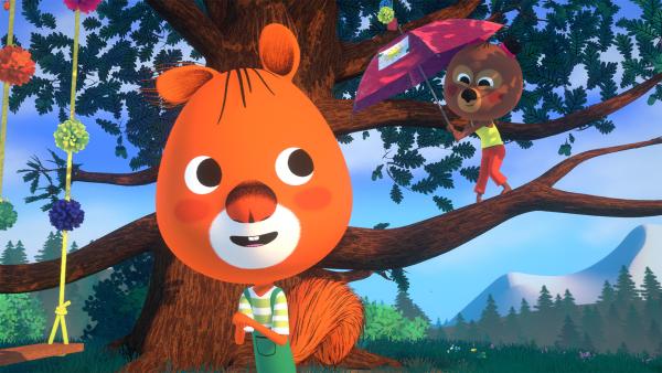 Bild 1 von 1: Edmund und Luzie wollen Regen und Schnee herbeizaubern.© hr/MIAM! Animation - Honorarfreie Verwendung gemäß AGB im engen inhaltlichen redaktionellen Zusammenhang mit genannter Sendung bei Nennung \