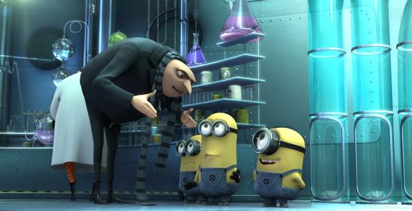 Bild 1 von 6: His minions are in awe of Gru?s plan in Universal Pictures and Illumination Entertainment?s inaugural 3-D CGI feature, Despicable Me.  The film tells the story of one the world?s greatest villains who meets his match in three little girls.  Credit: Universal Pictures and Illumination Entertainment