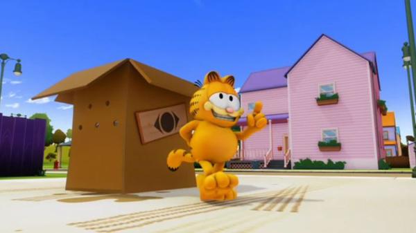 Bild 1 von 3: Garfield will Nermal nach China verschicken. Doch durch ein Versehen gelangen auch Odie und Garfield nach Shanghai.