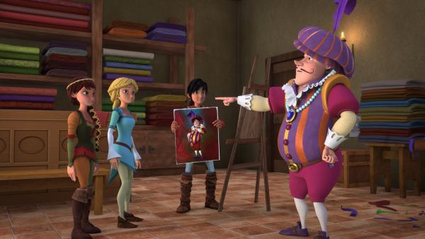 Bild 1 von 1: Leo möchte den gierigen Schneider mit einem Portrait bezahlen.