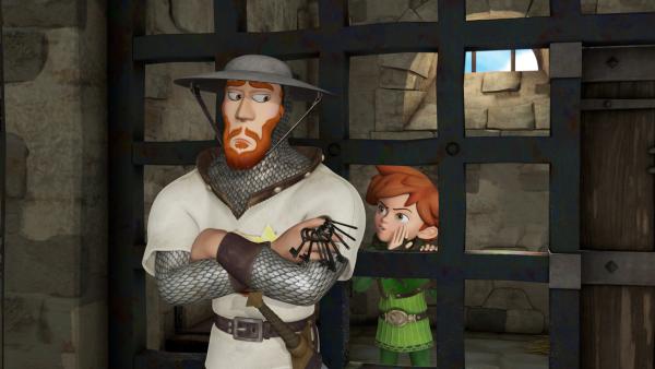 Bild 1 von 5: Robin Hood will mit dem Soldaten Walter einen Deal ausmachen.