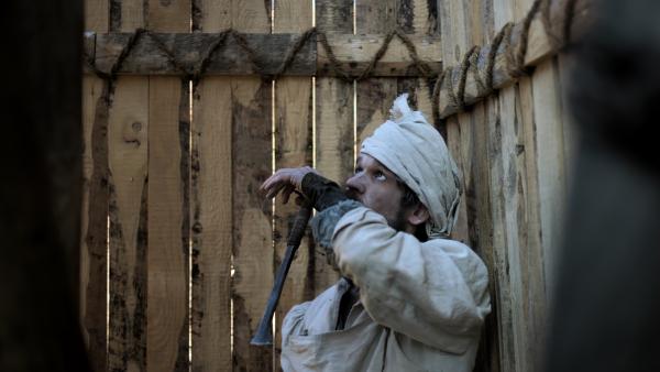 Bild 1 von 5: Michelangelo (Jochen Paletschek) bei der Arbeit am sieben Meter hohen Marmorkoloss, dem David, eine der berühmtesten Statuen der Welt.