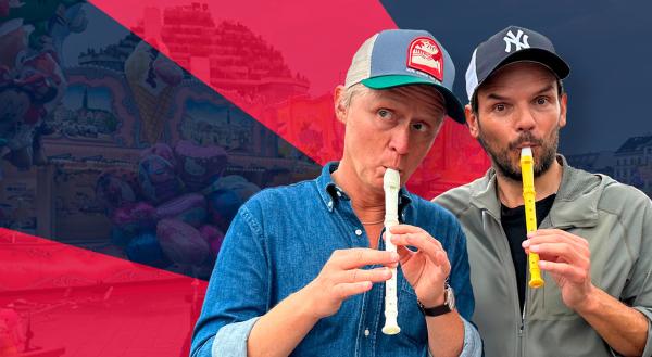 Bild 1 von 1: Jaaa, okay, der Sound ist nicht gut und auf dem Bild ist kaum was zu erkennen - aber im Gegensatz zu aufdringlichen Fans, haben wir Steffen Henssler vor Drehstart um Erlaubnis gefragt! Wahrscheinlich bereut er es trotzdem, sich von seinen Hitler-Dokus losgerissen zu haben. Denn Pierre M. Krause packt Steffen Henssler auf der Kirmes nicht in Zuckerwatte und bringt ihm auch beim Dosenschießen die Flötentöne bei!