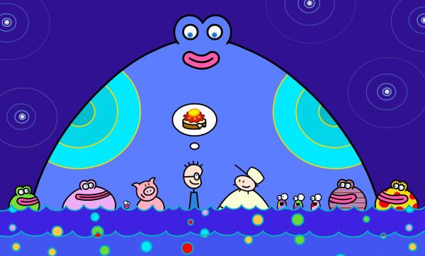 Bild 1 von 2: Grungo lädt TOM und den Müller zum Froschfest ein.