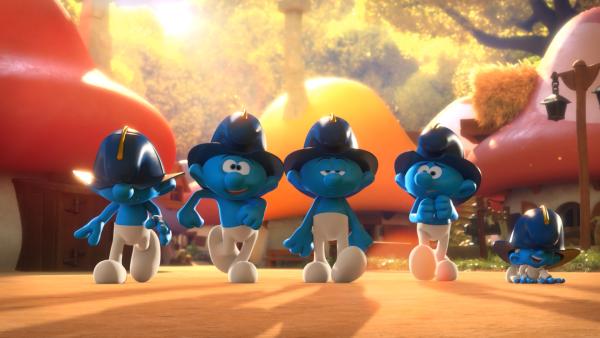 Bild 1 von 4: Zu aller Verwunderung wurden Dummi, Clumsy, Fürchti, Schlappi und Baby gewählt.
© KiKA/Peyo Productions, Dupuis Édition & Audiovisuell 2020 - Honorarfreie Verwendung gemäß AGB im redaktionellen Zusammenhang mit genannter Sendung bei Nennung \